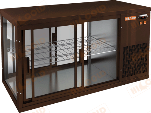 Настольная холодильная витрина сквозная  HICOLD  VRL T 1100 R Brown